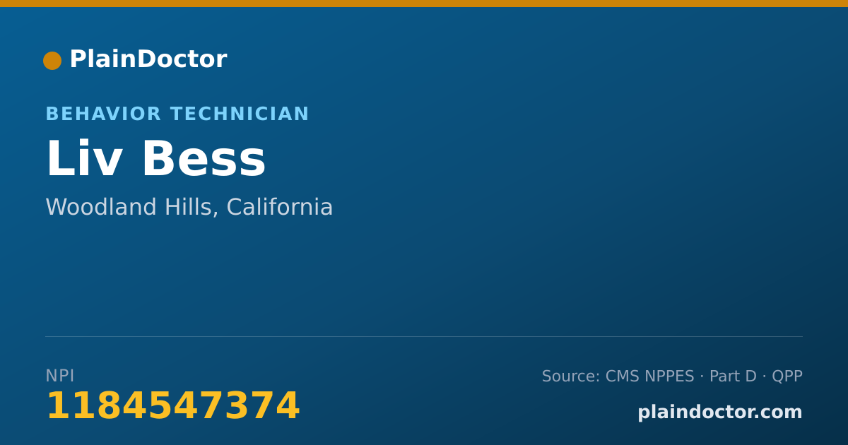 Shareable card for Liv Bess - Behavior Technician, Woodland Hills, CA