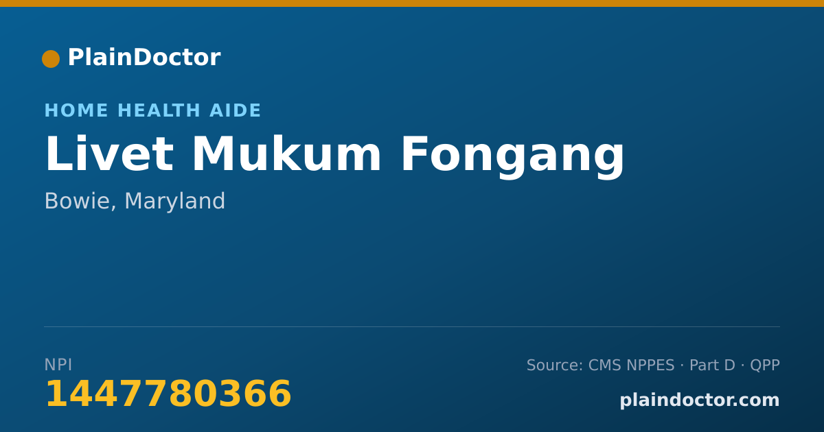Shareable card for Livet Mukum Fongang - Home Health Aide, Bowie, MD