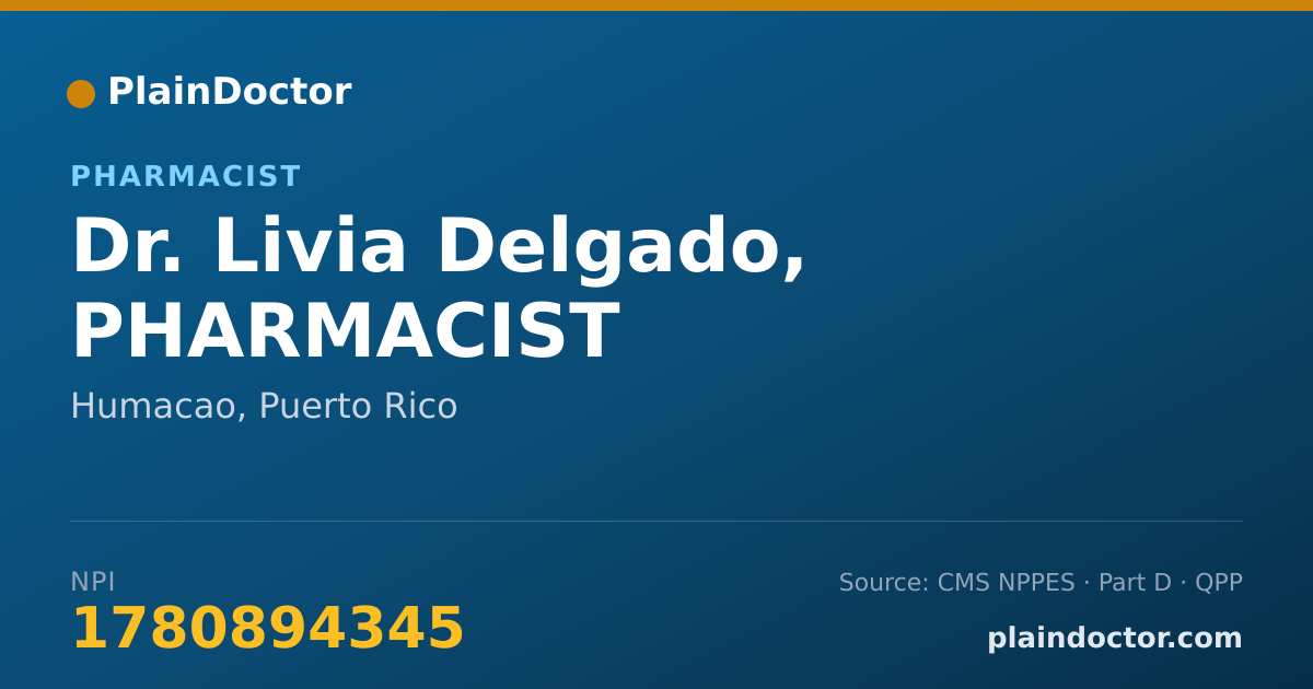 Shareable card for Livia Delgado, PHARMACIST - Pharmacist, Humacao, PR