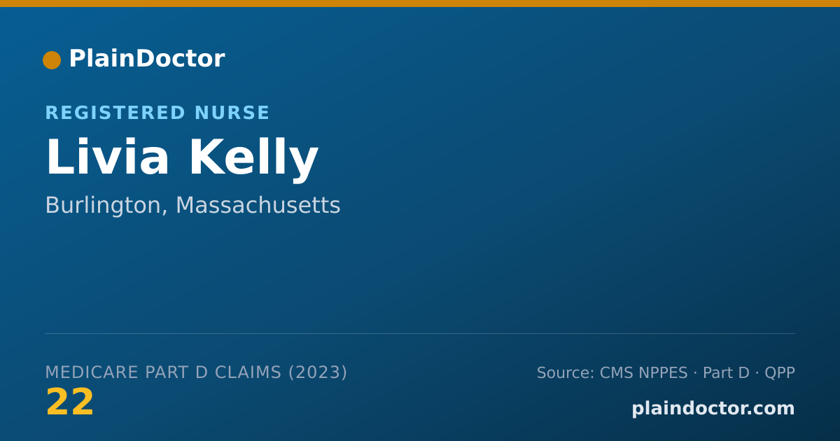 Shareable card for Livia Kelly - Registered Nurse, Burlington, MA