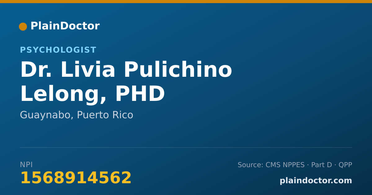 Shareable card for Livia Pulichino Lelong, PHD - Psychologist, Guaynabo, PR