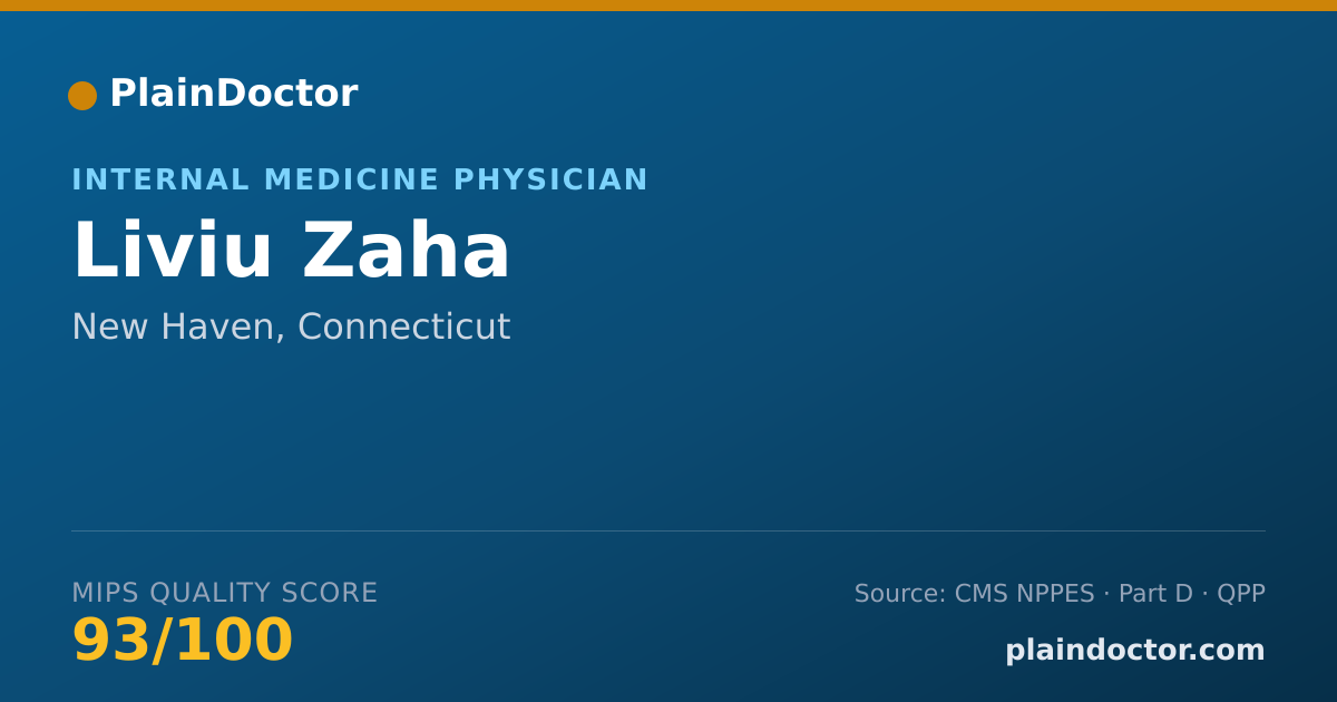 Shareable card for Liviu Zaha - Internal Medicine Physician, New Haven, CT