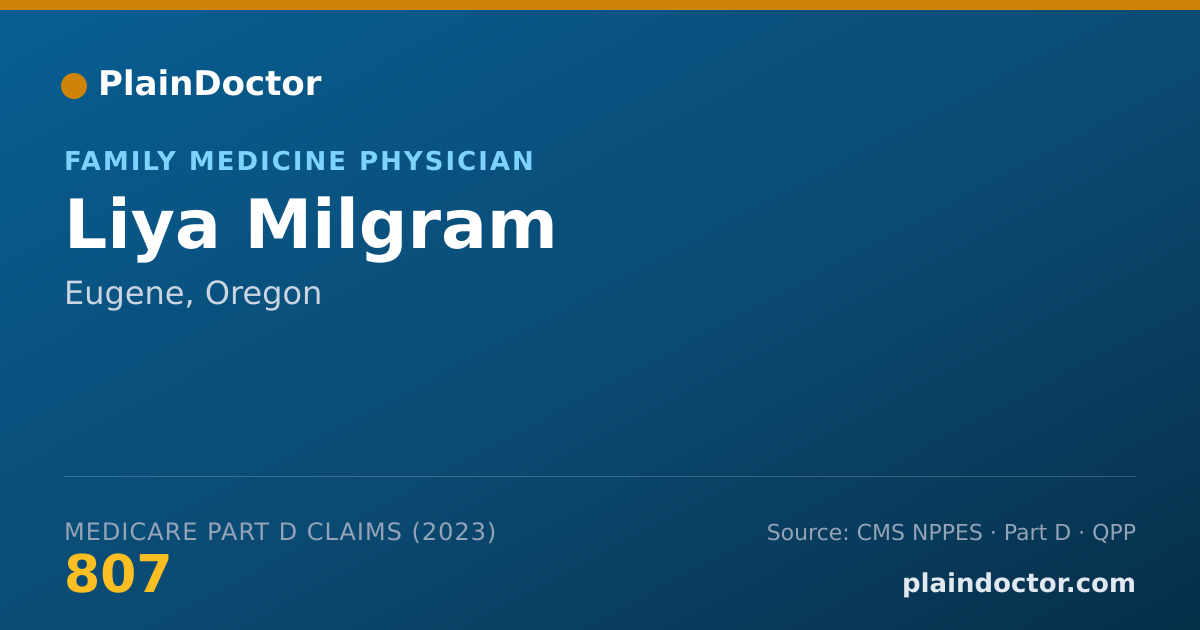 Shareable card for Liya Milgram - Family Medicine Physician, Eugene, OR