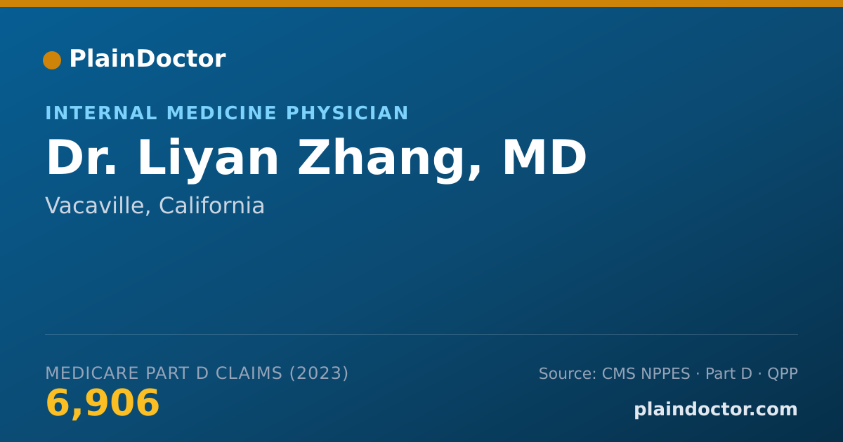 Shareable card for Liyan Zhang, MD - Internal Medicine Physician, Vacaville, CA