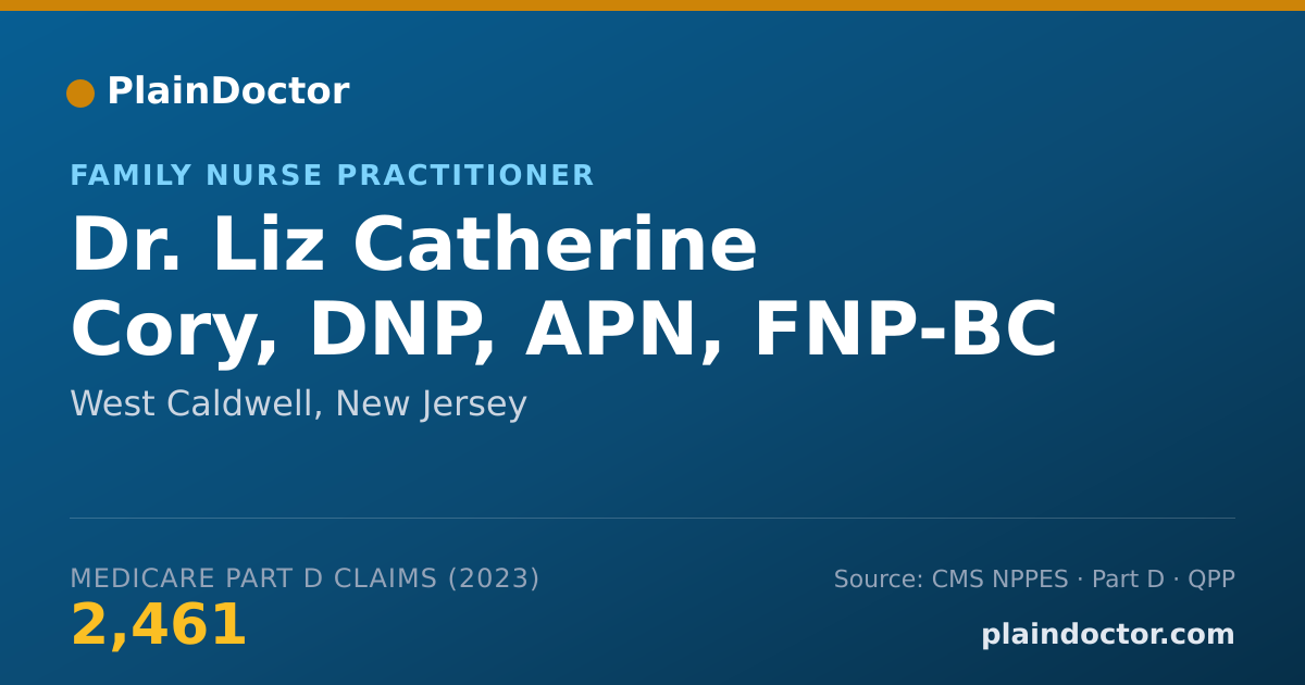 Shareable card for Liz Catherine Cory, DNP, APN, FNP-BC - Family Nurse Practitioner, West Caldwell, NJ