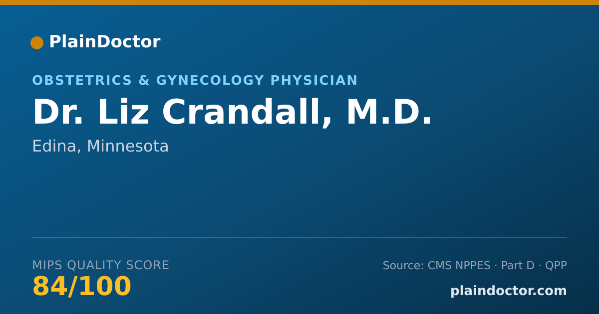 Shareable card for Liz Crandall, M.D. - Obstetrics & Gynecology Physician, Edina, MN