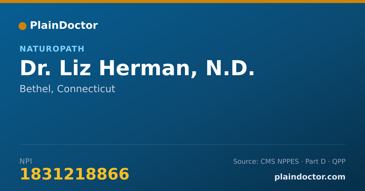 Shareable card for Liz Herman, N.D. - Naturopath, Bethel, CT