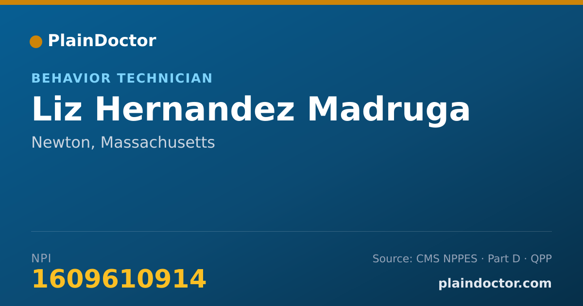 Shareable card for Liz Hernandez Madruga - Behavior Technician, Newton, MA