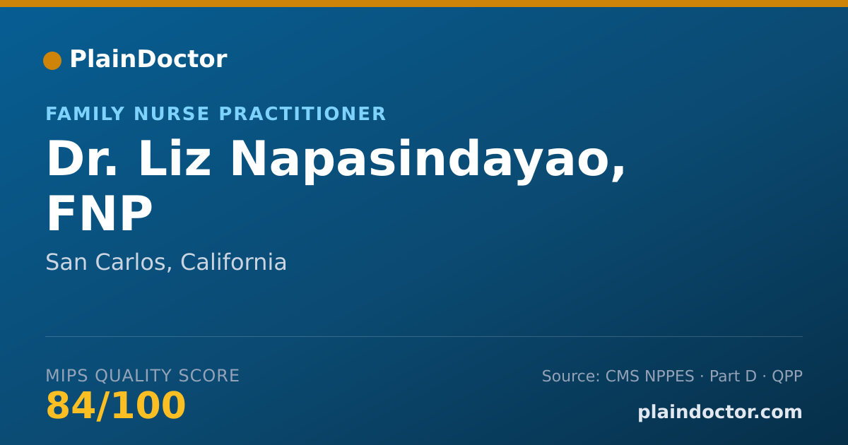 Shareable card for Liz Napasindayao, FNP - Family Nurse Practitioner, San Carlos, CA
