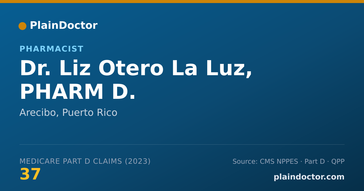Shareable card for Liz Otero La Luz, PHARM D. - Pharmacist, Arecibo, PR