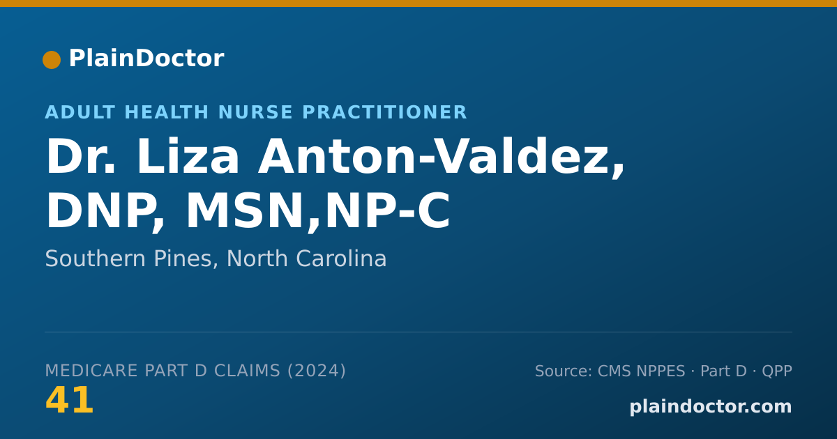 Shareable card for Liza Anton-Valdez, DNP, MSN,NP-C - Nurse Practitioner, Southern Pines, NC