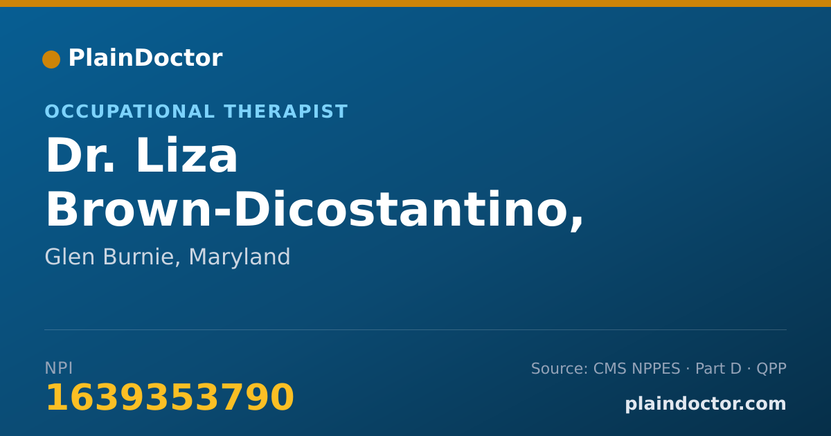 Shareable card for Liza Brown-Dicostantino, OTR/L - Occupational Therapist, Glen Burnie, MD