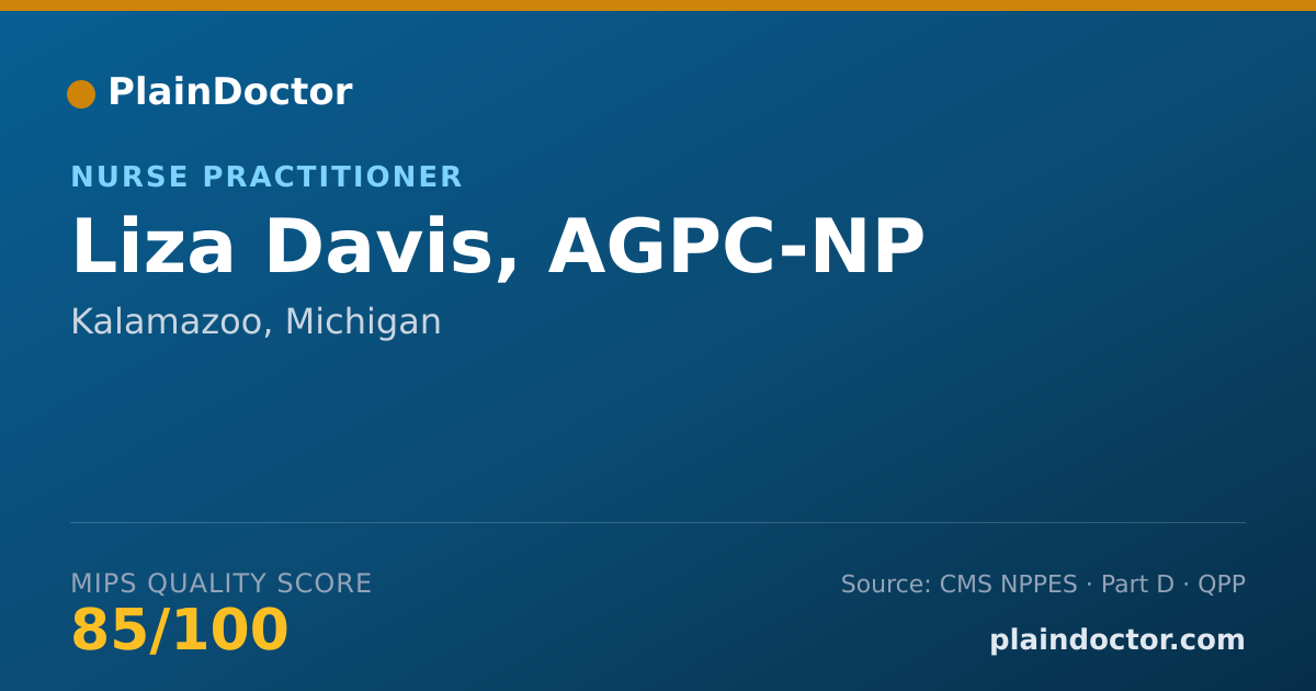 Shareable card for Liza Davis, AGPC-NP - Nurse Practitioner, Kalamazoo, MI