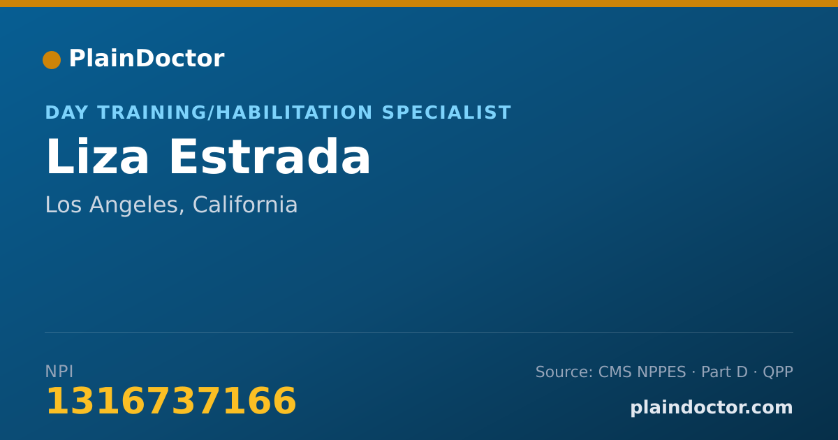 Shareable card for Liza Estrada - Day Training/Habilitation Specialist, Los Angeles, CA