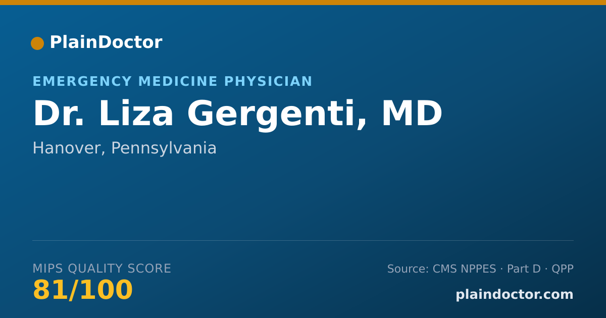 Shareable card for Liza Gergenti, MD - Emergency Medicine Physician, Hanover, PA