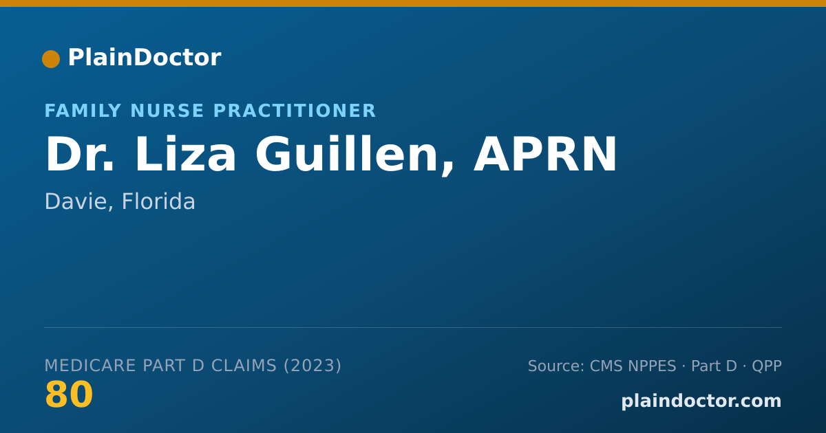 Shareable card for Liza Guillen, APRN - Family Nurse Practitioner, Davie, FL
