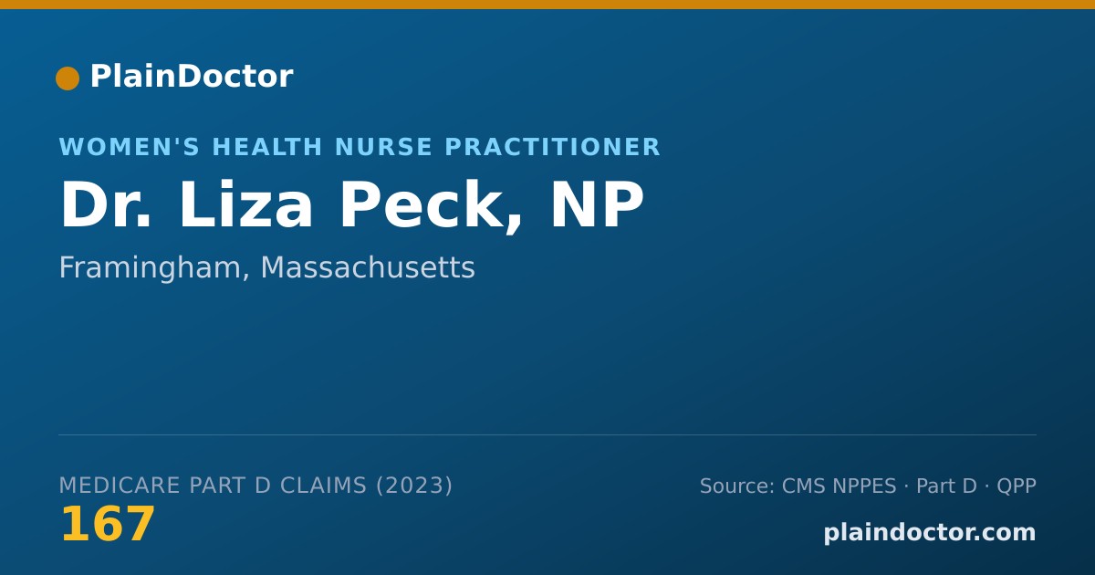 Shareable card for Liza Peck, NP - Women's Health Nurse Practitioner, Framingham, MA