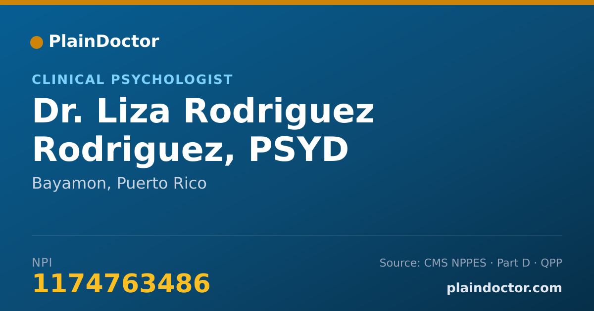 Shareable card for Liza Rodriguez Rodriguez, PSYD - Clinical Psychologist, Bayamon, PR