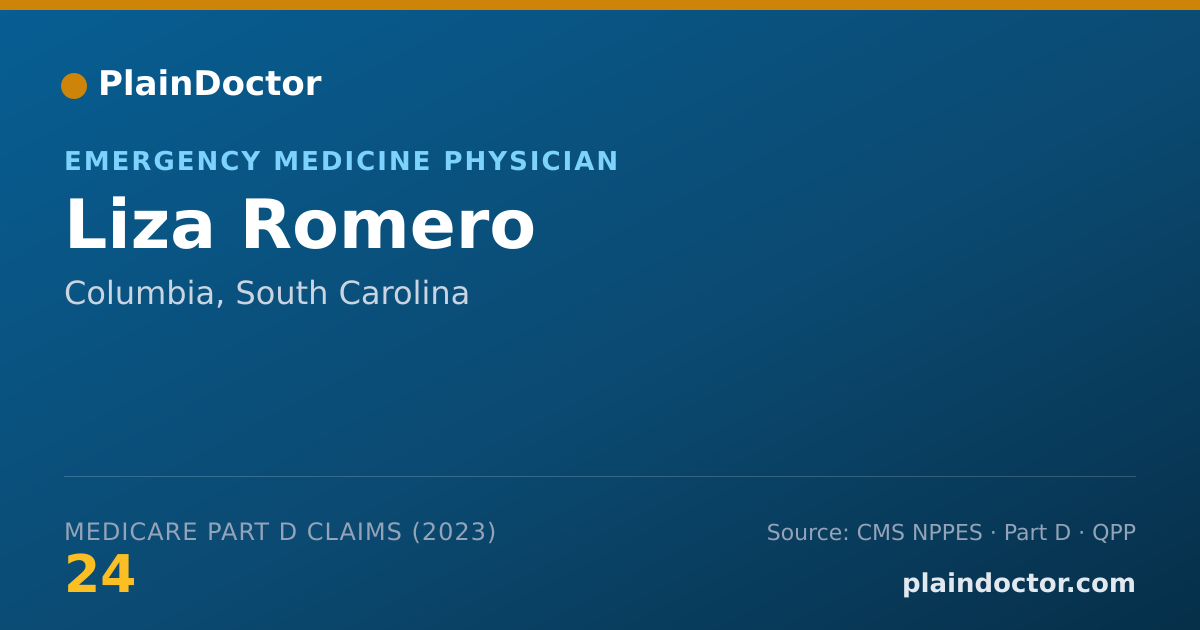 Shareable card for Liza Romero - Emergency Medicine Physician, Columbia, SC