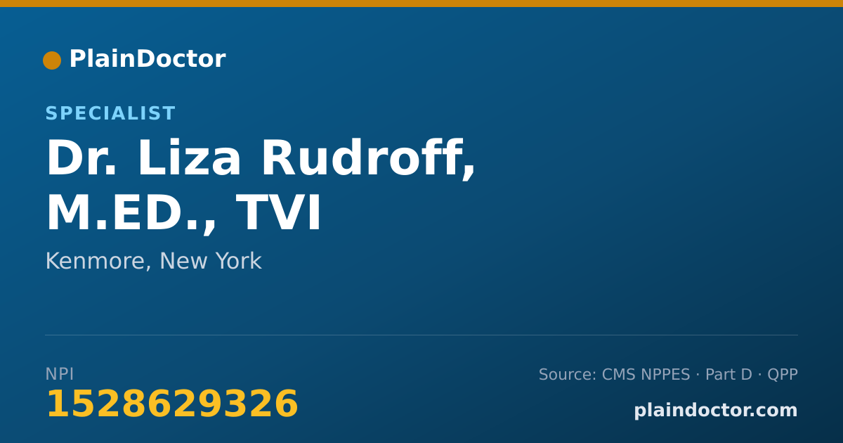Shareable card for Liza Rudroff, M.ED., TVI - Specialist, Kenmore, NY