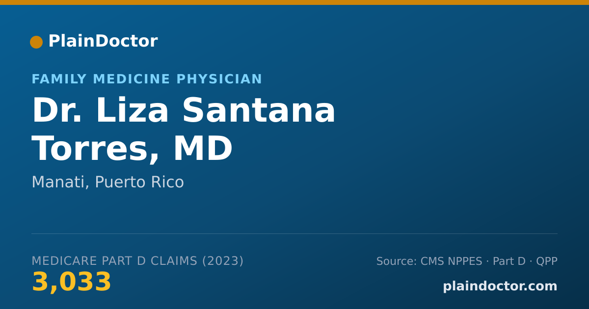 Shareable card for Liza Santana Torres, MD - Family Medicine Physician, Manati, PR