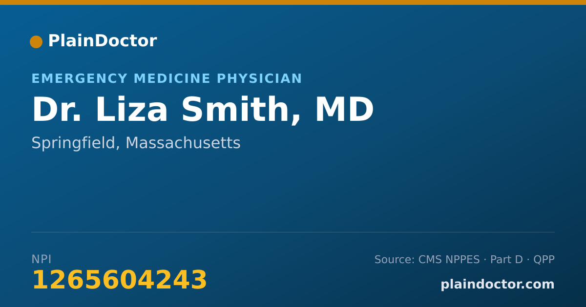 Shareable card for Liza Smith, MD - Emergency Medicine Physician, Springfield, MA