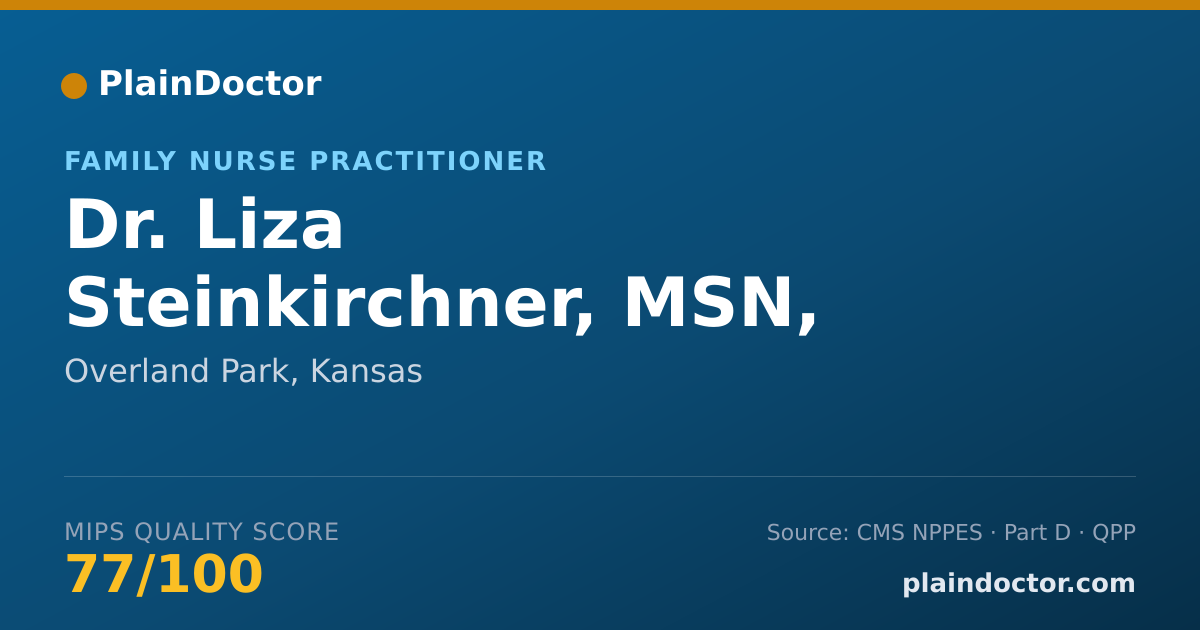 Shareable card for Liza Steinkirchner, MSN, FNP-C - Family Nurse Practitioner, Overland Park, KS