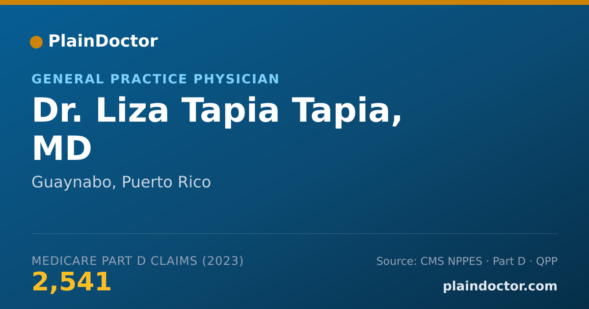 Shareable card for Liza Tapia Tapia, MD - General Practice Physician, Guaynabo, PR