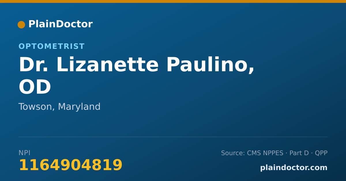 Shareable card for Lizanette Paulino, OD - Optometrist, Towson, MD