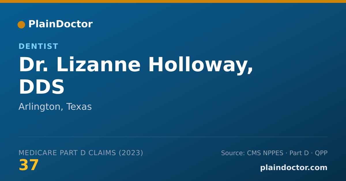 Shareable card for Lizanne Holloway, DDS - Dentist, Arlington, TX