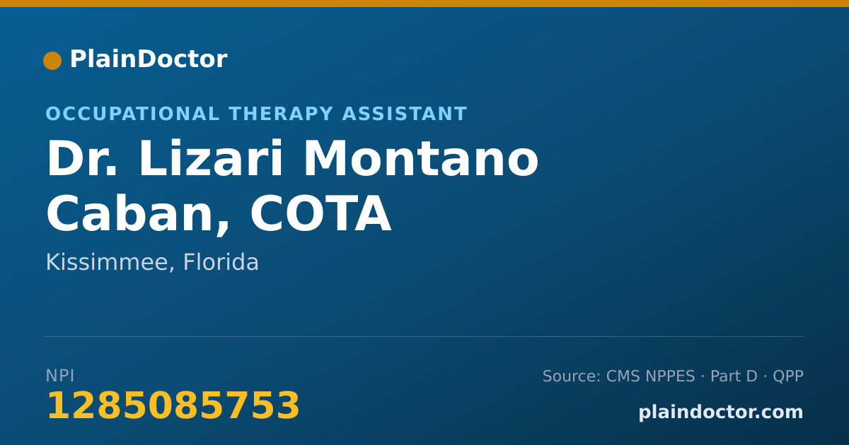 Shareable card for Lizari Montano Caban, COTA - Occupational Therapy Assistant, Kissimmee, FL