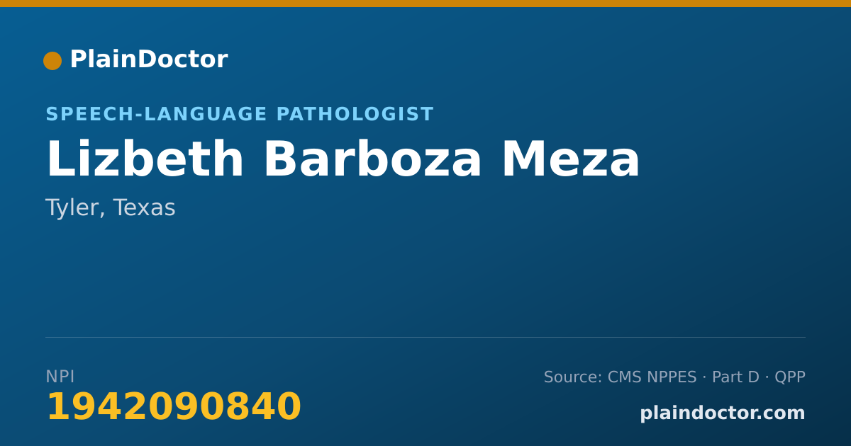 Shareable card for Lizbeth Barboza Meza - Speech-Language Pathologist, Tyler, TX