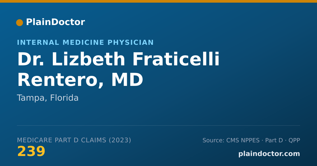 Shareable card for Lizbeth Fraticelli Rentero, MD - Internal Medicine Physician, Tampa, FL