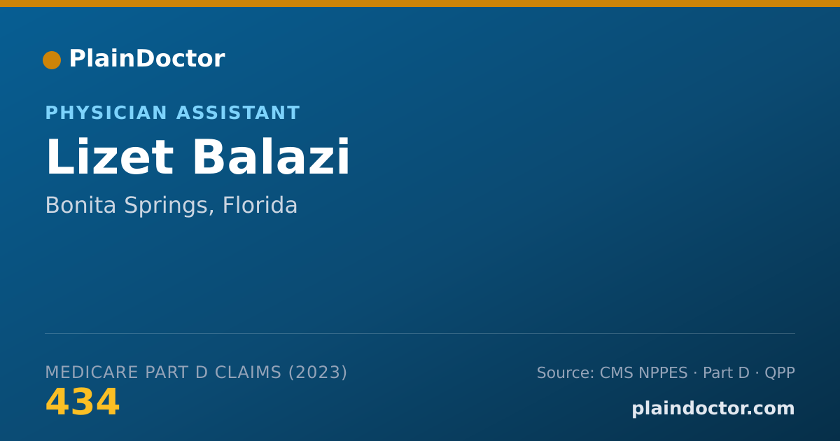 Shareable card for Lizet Balazi - Physician Assistant, Bonita Springs, FL