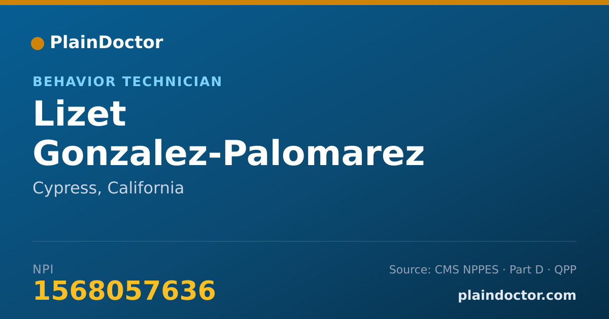 Shareable card for Lizet Gonzalez-Palomarez - Behavior Technician, Cypress, CA