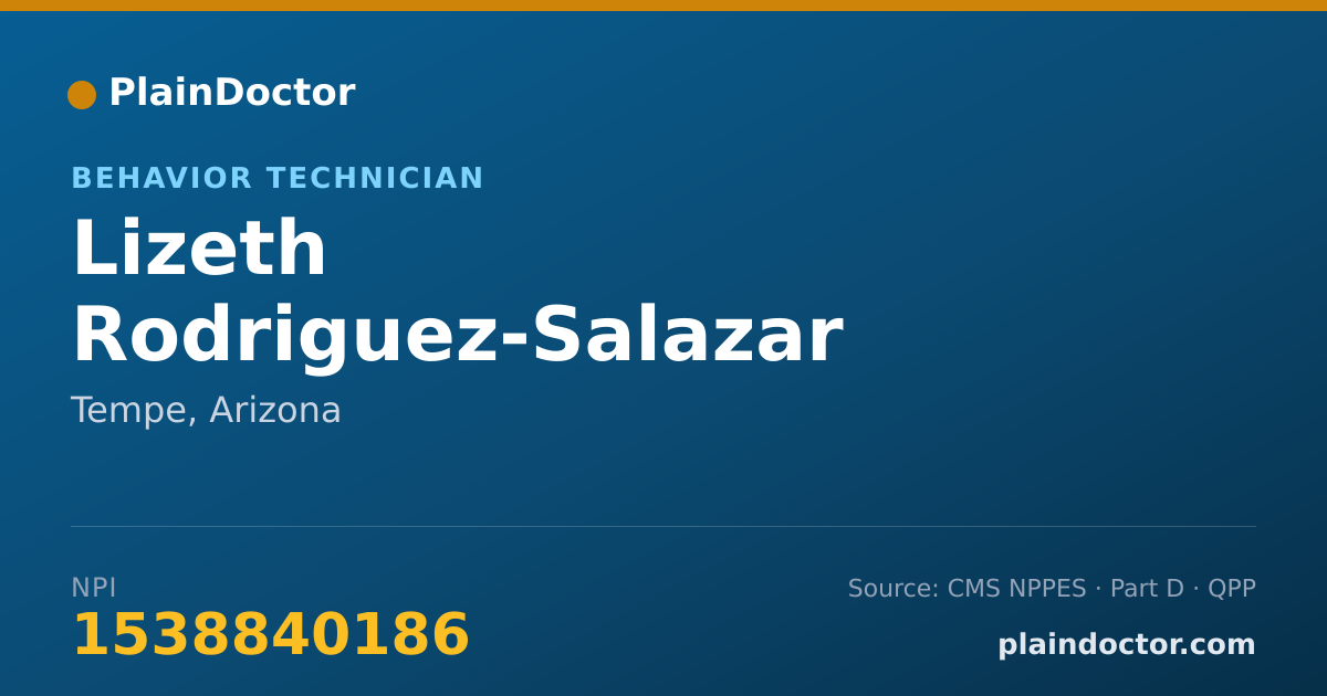 Shareable card for Lizeth Rodriguez-Salazar - Behavior Technician, Tempe, AZ