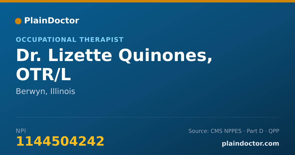 Shareable card for Lizette Quinones, OTR/L - Occupational Therapist, Berwyn, IL