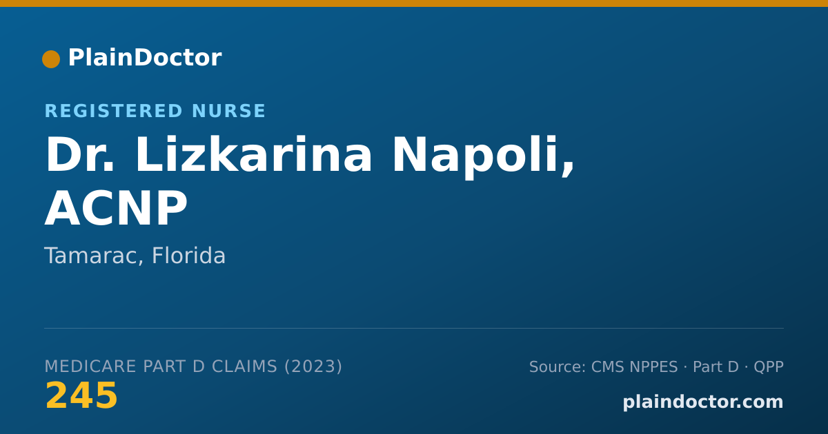 Shareable card for Lizkarina Napoli, ACNP - Registered Nurse, Tamarac, FL