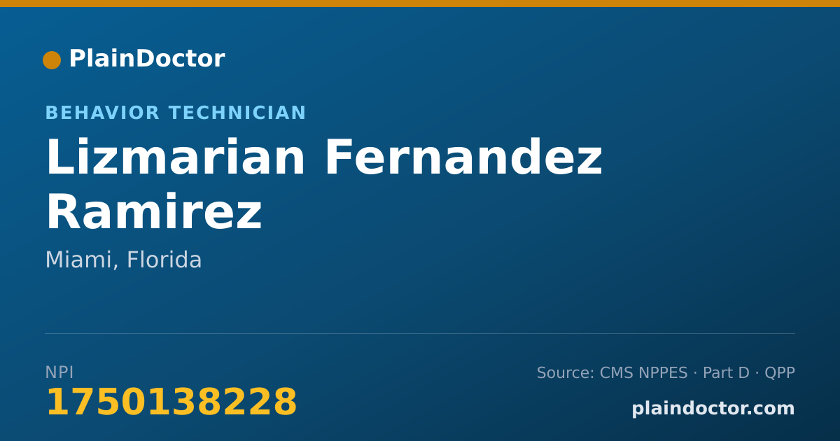 Shareable card for Lizmarian Fernandez Ramirez - Behavior Technician, Miami, FL