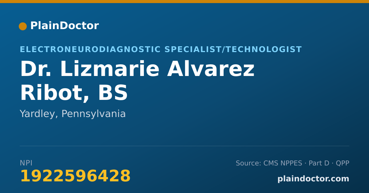 Shareable card for Lizmarie Alvarez Ribot, BS - Electroneurodiagnostic Specialist/Technologist, Yardley, PA