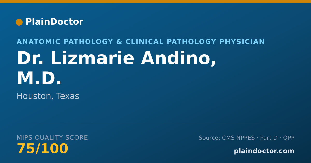 Shareable card for Lizmarie Andino, M.D. - Anatomic Pathology & Clinical Pathology Physician, Houston, TX
