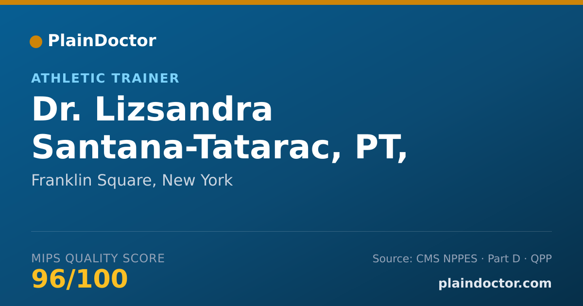 Shareable card for Lizsandra Santana-Tatarac, PT, DPT, ATC - Athletic Trainer, Franklin Square, NY