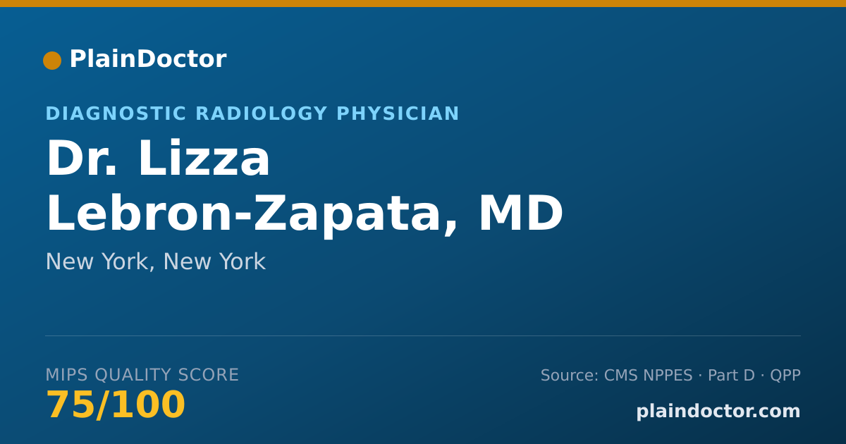 Shareable card for Lizza Lebron-Zapata, MD - Diagnostic Radiology Physician, New York, NY