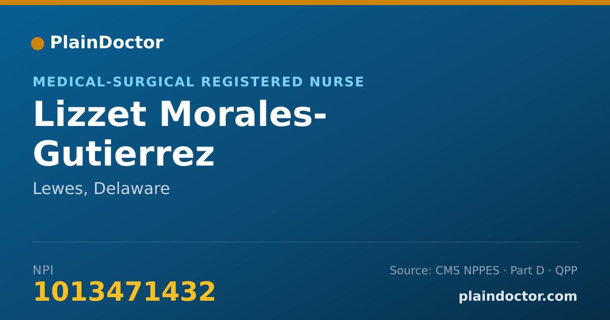 Shareable card for Lizzet Morales- Gutierrez - Medical-Surgical Registered Nurse, Lewes, DE