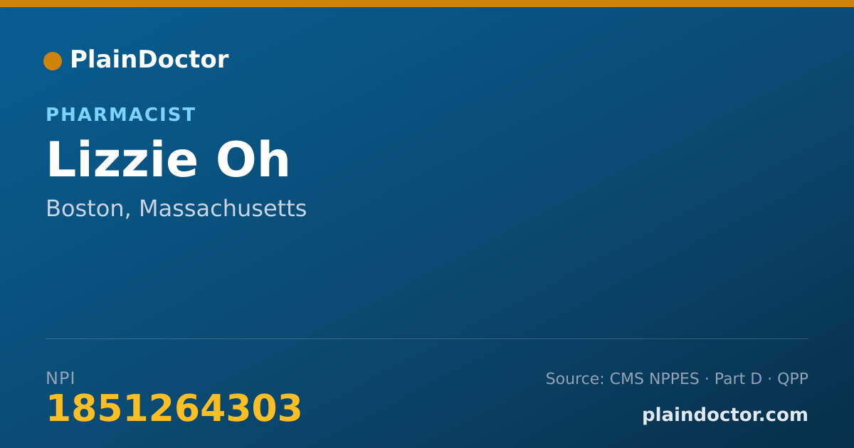 Shareable card for Lizzie Oh - Pharmacist, Boston, MA
