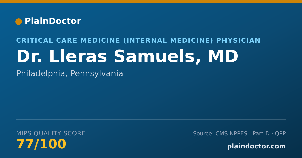 Shareable card for Lleras Samuels, MD - Critical Care Medicine (Internal Medicine) Physician, Philadelphia, PA