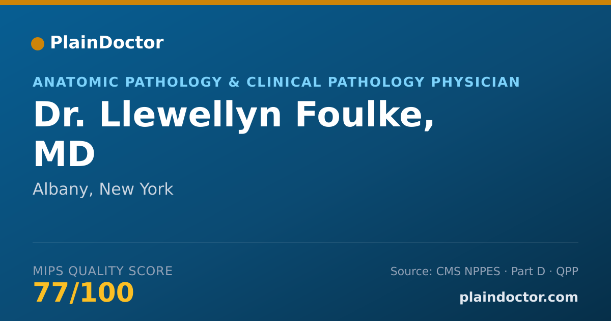 Shareable card for Llewellyn Foulke, MD - Anatomic Pathology & Clinical Pathology Physician, Albany, NY