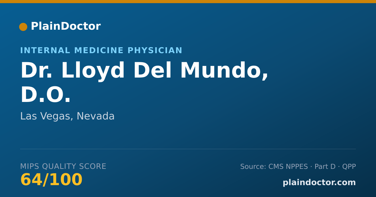 Shareable card for Lloyd Del Mundo, D.O. - Internal Medicine Physician, Las Vegas, NV