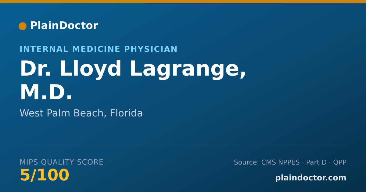 Shareable card for Lloyd Lagrange, M.D. - Internal Medicine Physician, West Palm Beach, FL