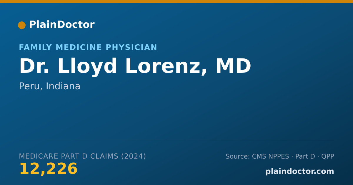 Shareable card for Lloyd Lorenz, MD - Family Medicine Physician, Peru, IN